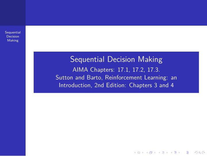 sequential decision making