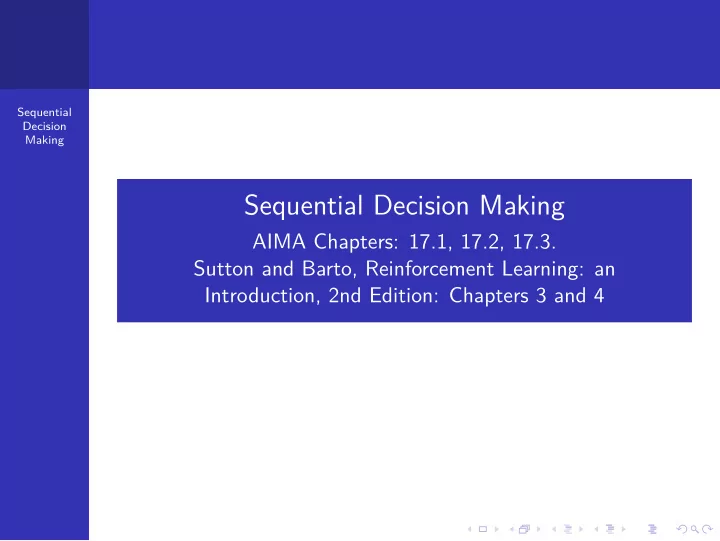 sequential decision making