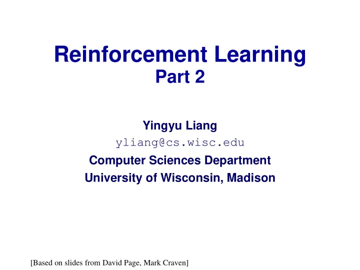 reinforcement learning