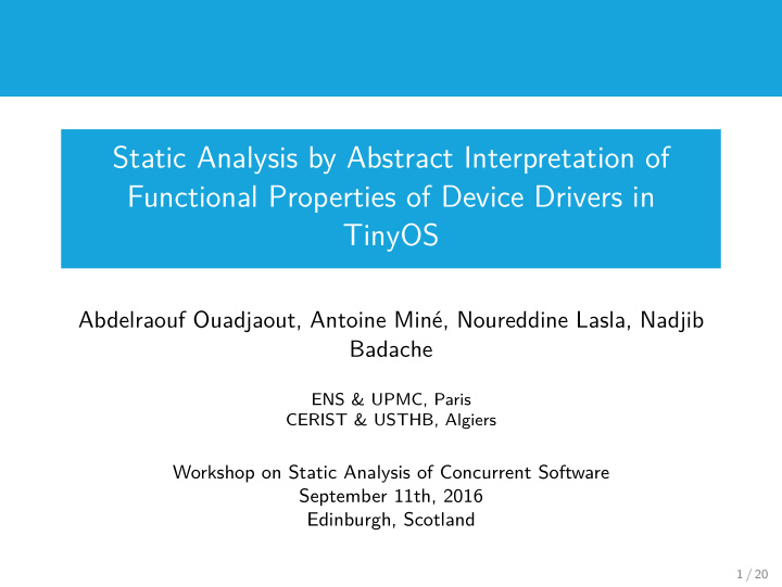 static analysis by abstract interpretation of functional