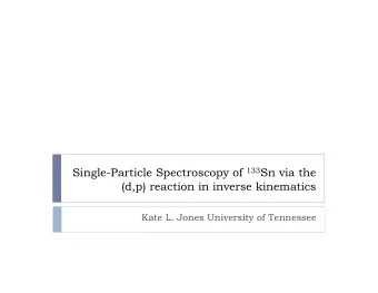 Single-Particle Spectroscopy of 133 Sn via the  (d,p) reaction in inverse kinematics  Kate L. Jones