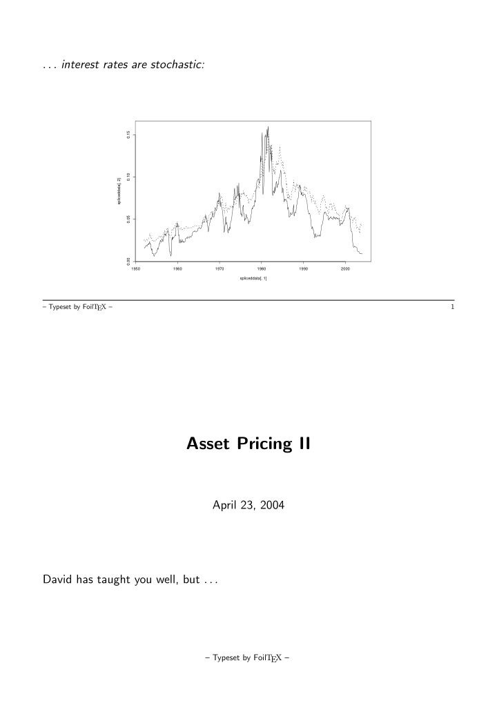 asset pricing ii