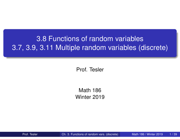 3 8 functions of random variables 3 7 3 9 3 11 multiple