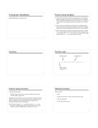 AI showcase: NewsBlaster  Practice Using Variables  http://newsblaster.cs.columbia.edu/  1) A