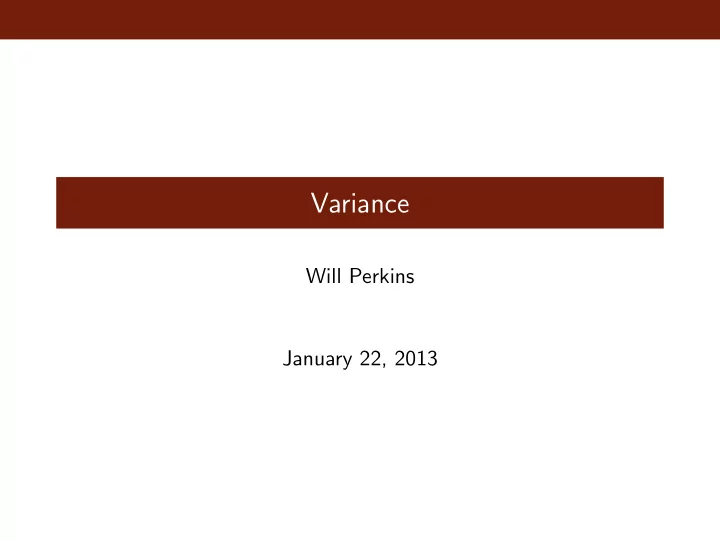 variance