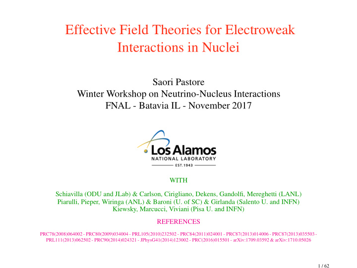 effective field theories for electroweak interactions in