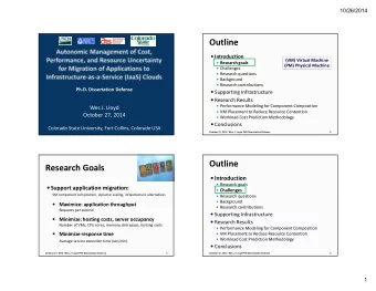 Outline  Introduction  (VM) Virtual Machine  Research goals  (PM) Physical Machine