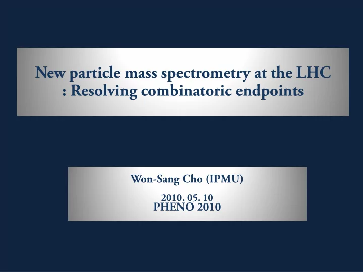 new particle mass spectrometry at the lhc resolving
