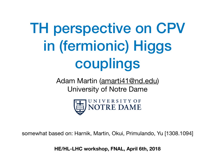 th perspective on cpv in fermionic higgs couplings