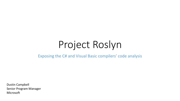 project roslyn
