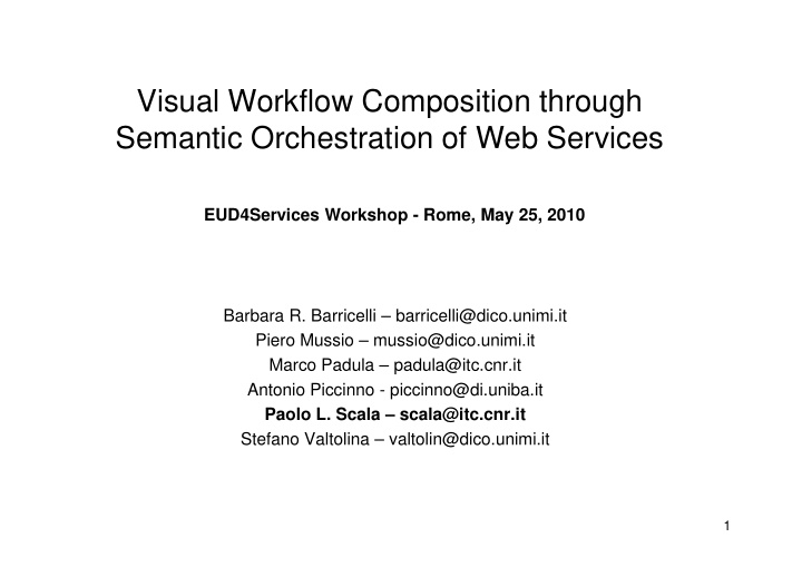 visual workflow composition through semantic