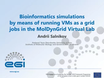 by means of running VMs as a grid  jobs in the MolDynGrid Virtual Lab  Andrii Salnikov  National