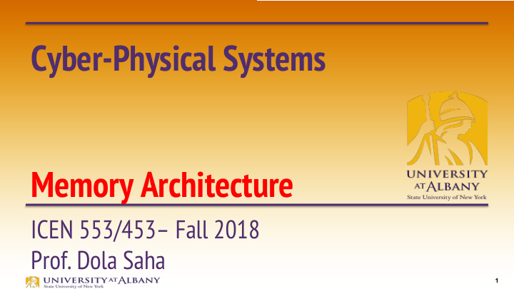 cyber physical systems memory architecture