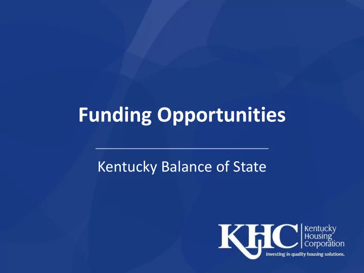 funding opportunities