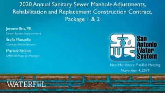 2020 Annual Sanitary Sewer Manhole Adjustments,  Rehabilitation and Replacement Construction