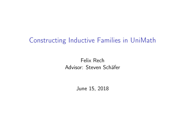 constructing inductive families in unimath