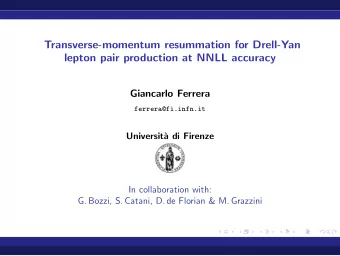 Transverse-momentum resummation for Drell-Yan  lepton pair production at NNLL accuracy  Giancarlo