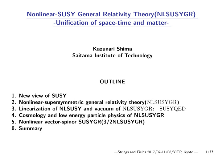 nonlinear susy general relativity theory nlsusygr