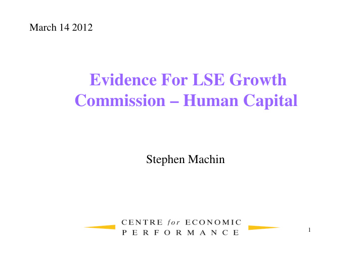 evidence for lse growth commission human capital