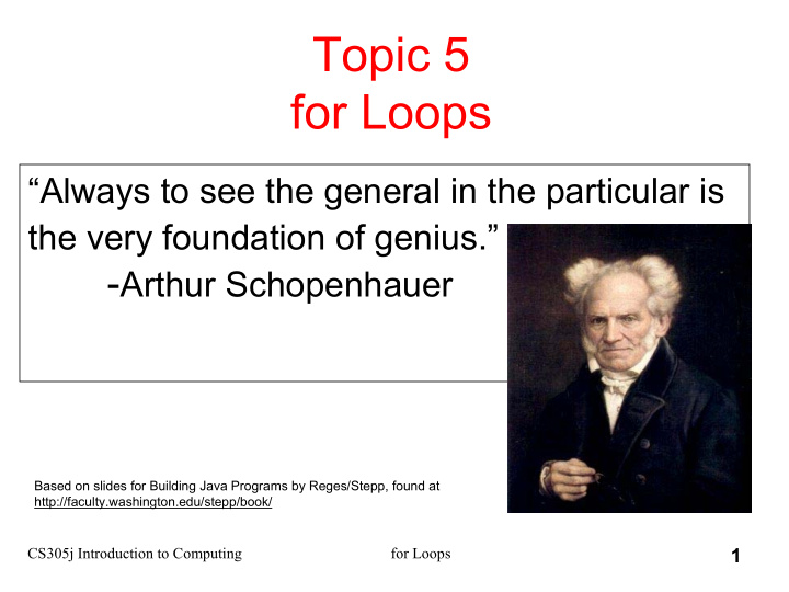 topic 5 for loops