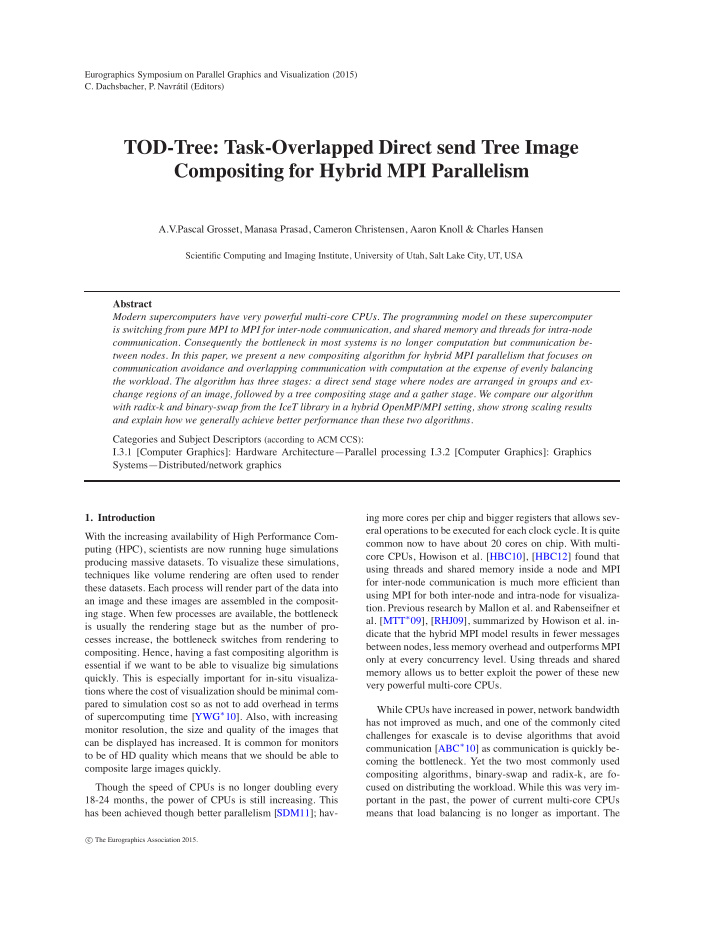 tod tree task overlapped direct send tree image