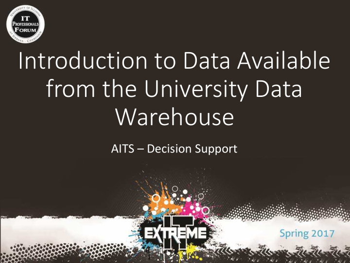 introduction to data available from the university data