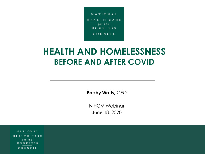 health and homelessness