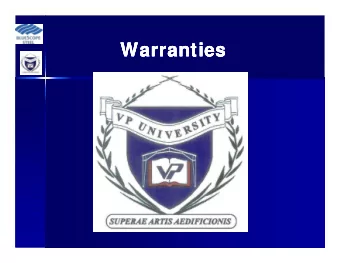 Warranties  Warranties  Warranties  Warranties  Warranties  Warranties  Warranties  Warranties  VP