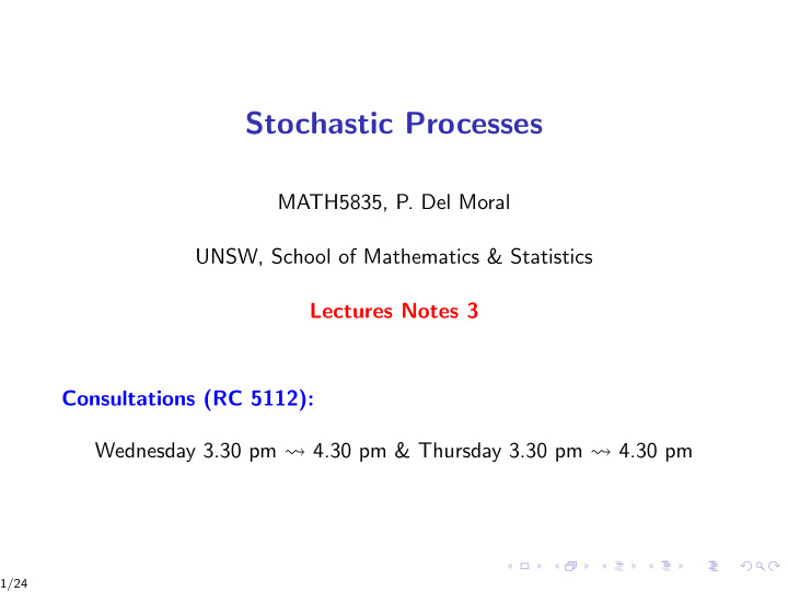 stochastic processes