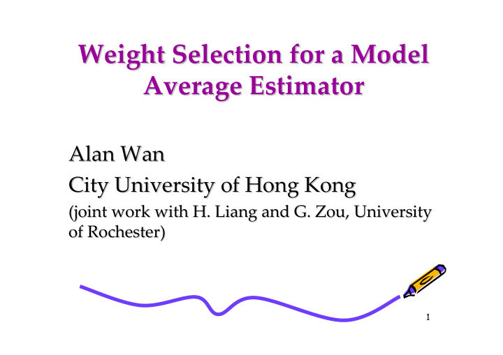 weight selection for a model weight selection for a model