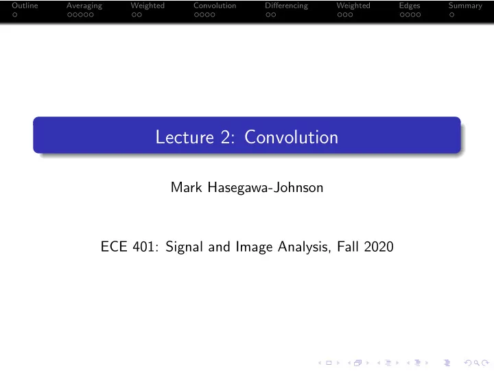 lecture 2 convolution