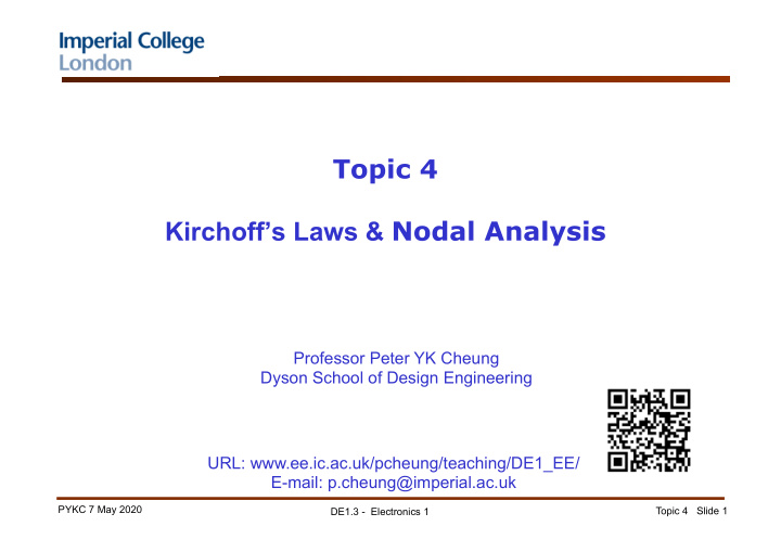 topic 4 kirchoff s laws nodal analysis