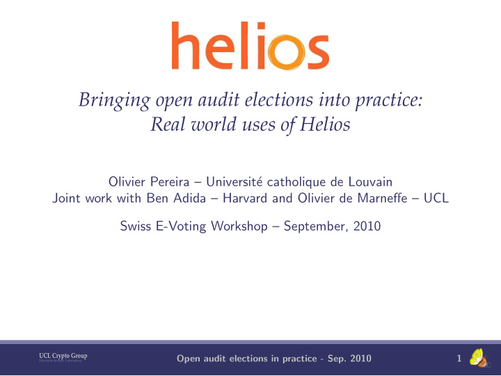 bringing open audit elections into practice real world