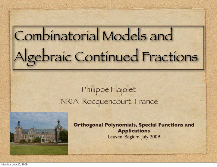 combinatorial models and algebraic continued fractions