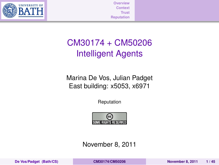 cm30174 cm50206 intelligent agents