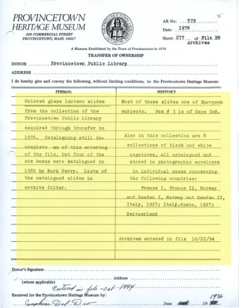 ~  ~tA&gt;orl  ~  Nn'Y'wt:~'lr  d!f/l~Jt  ~wAn  ~m-  -~  ~  PROVINCETOWN AR No: ... 579 .........