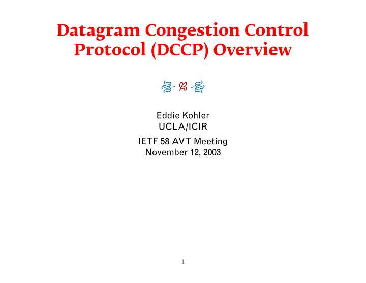 datagram congestion control protocol dccp overview