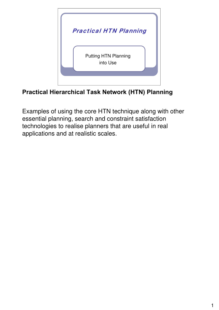 practical hierarchical task network htn planning examples