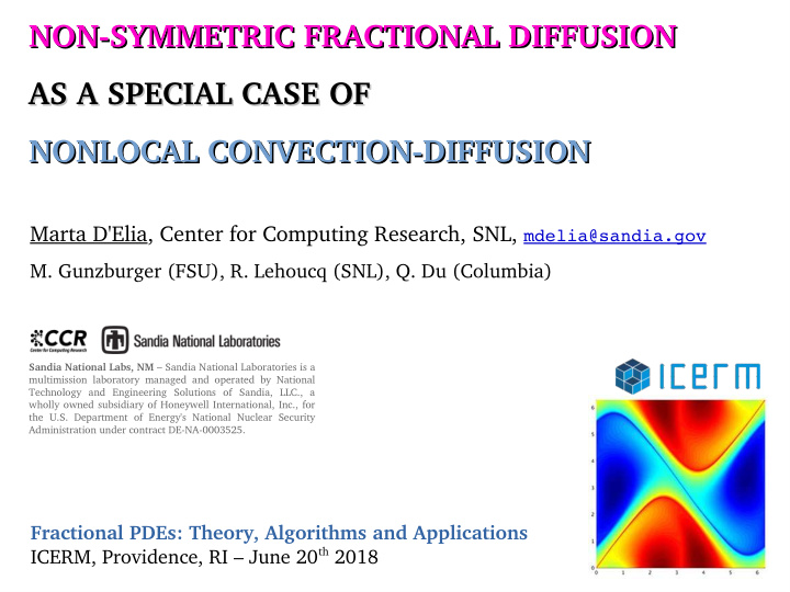 non symmetric fractional diffusion non symmetric