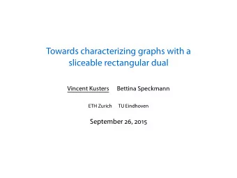 Towards characterizing graphs with a  sliceable rectangular dual  Vincent Kusters  Bettina