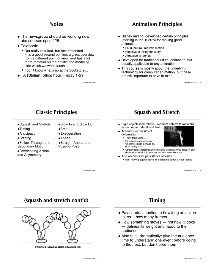 notes animation principles