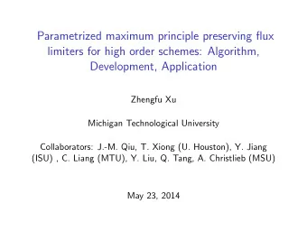 Parametrized maximum principle preserving flux  limiters for high order schemes: Algorithm,