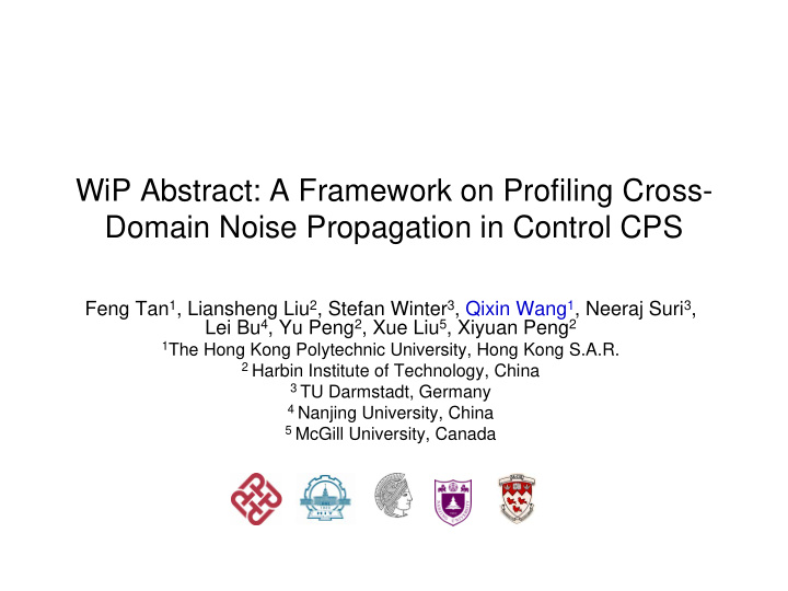 wip abstract a framework on profiling cross domain noise