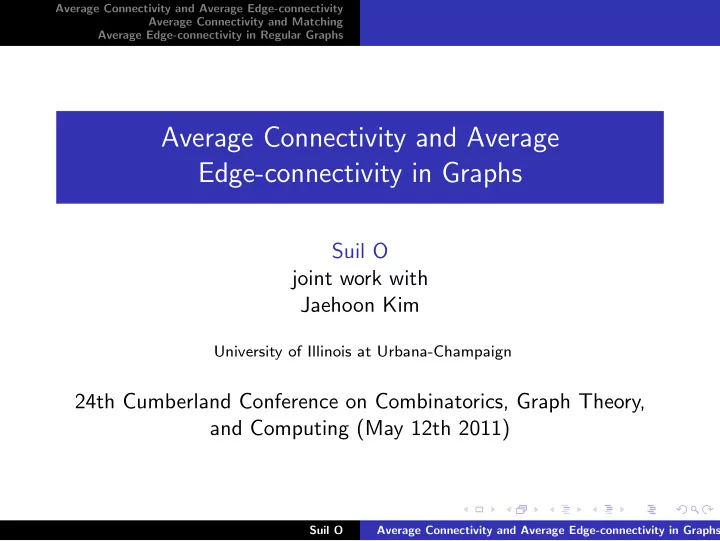 average connectivity and average edge connectivity in