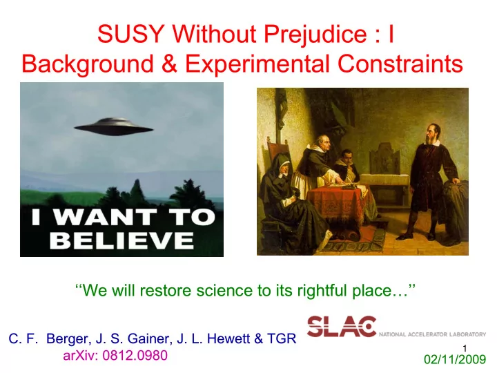 susy without prejudice i background experimental