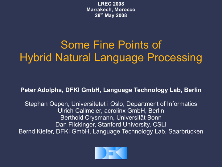 some fine points of hybrid natural language processing