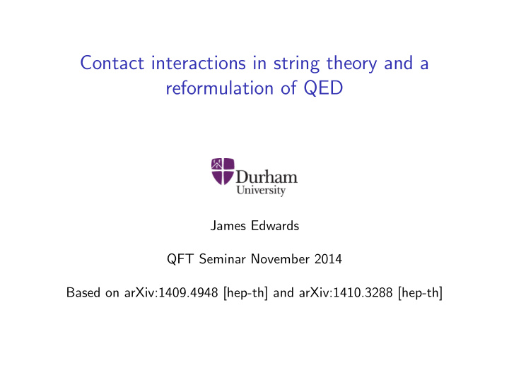contact interactions in string theory and a reformulation