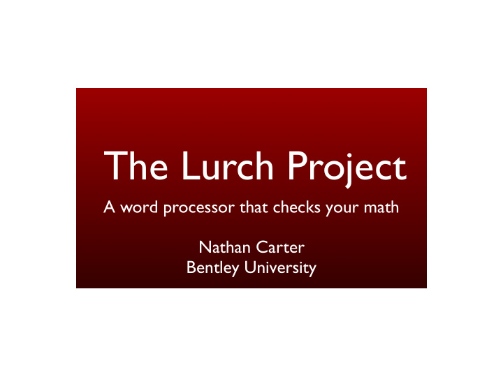 the lurch project