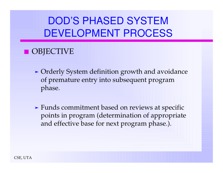 dod s phased system development process