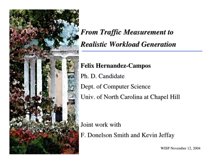 from traffic measurement to from traffic measurement to